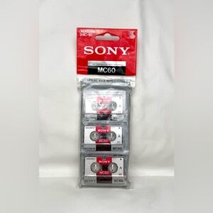 Sony MC60 Microcassette Blank Tape 3-Pack SEALED